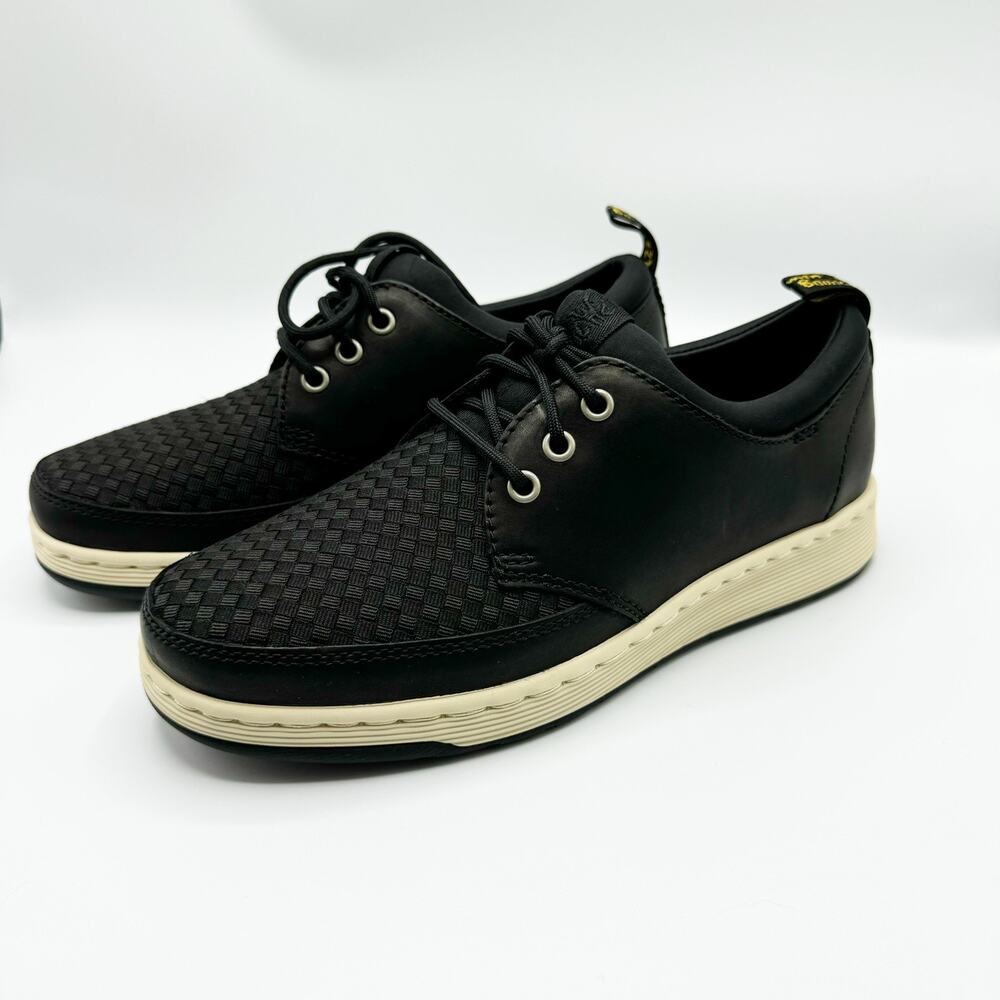 Dr Maertens Solaris Woven 3 Eye Black Oxford Sneaker Shoes Womens 8 New In Box - Picture 2 of 9